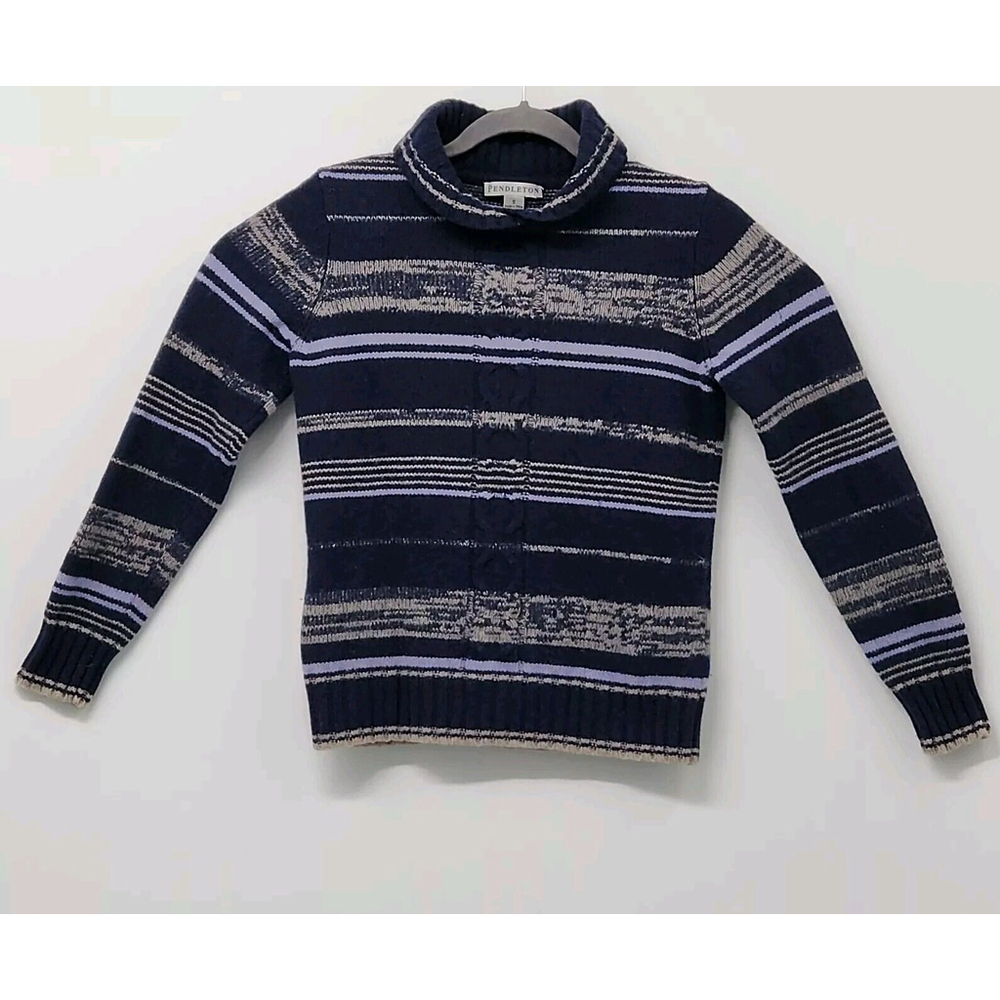 Pendleton Navy and Gray Striped Sweater